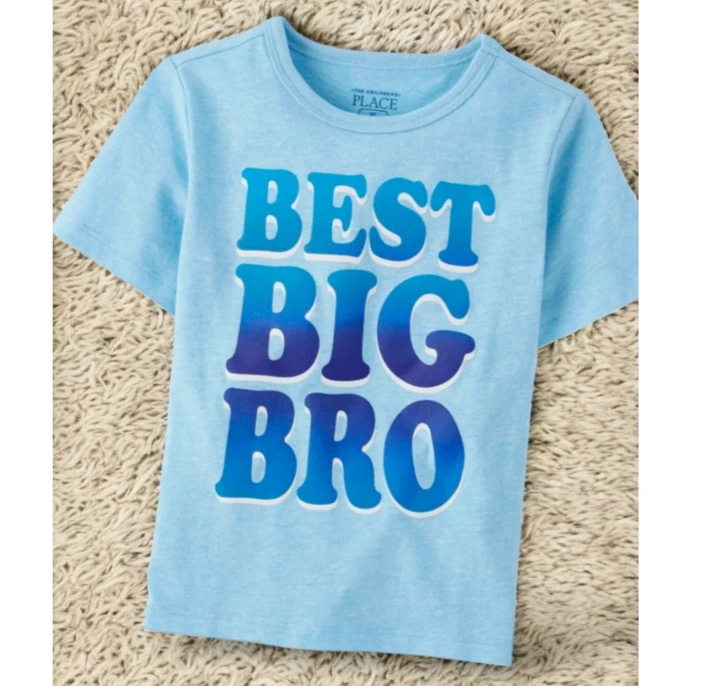 CHILDREN'S PLACE Blue Best Big Bro Short Sleeve T-Shirt NEW Boys Size 4T